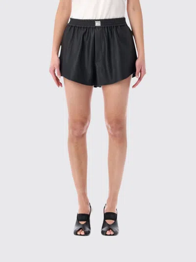 Mm6 Maison Margiela Black Eco-leather Shorts