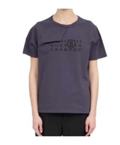 Mm6 Maison Margiela Short-sleeved T-shirt In Blue