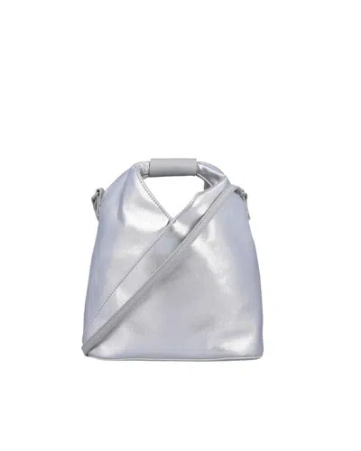 Mm6 Maison Margiela Japanese Crossbody Bag Silver Eco Leather In Metallic