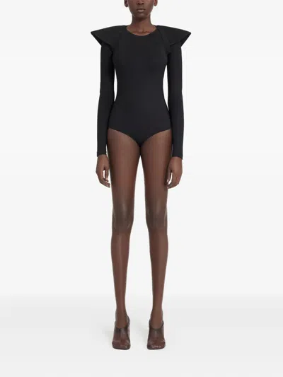 Mm6 Maison Margiela Shoulder-padded Shrug In Black