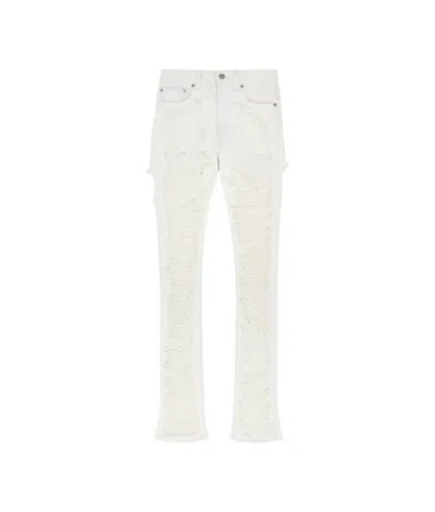Mm6 Maison Margiela Shredded Jeans In White