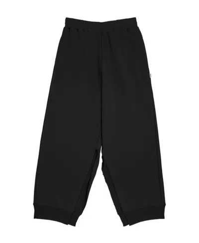 Mm6 Maison Margiela Side-slit Cotton Track Trousers In Black