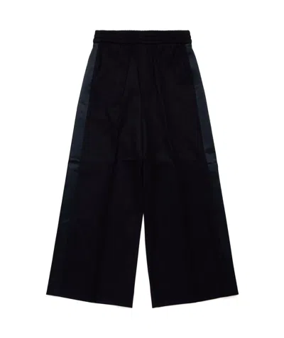 Mm6 Maison Margiela Side-stripe Wide-leg Trousers In Black