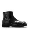 Mm6 Maison Margiela Mm6 By Maison Margiela Trunk Leather Ankle Boots With Block Heel In Black