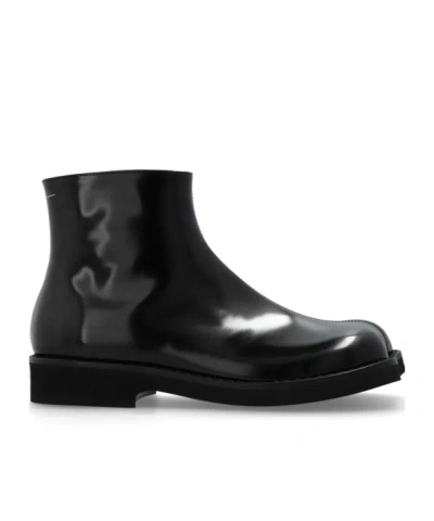 Mm6 Maison Margiela Side Zipper Booties In Black