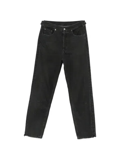 Mm6 Maison Margiela Side-zip Straight-leg Jeans In Black
