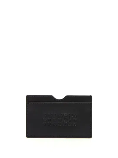 Mm6 Maison Margiela Signature Leather Cardholder In Black