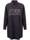 Mm6 Maison Margiela Signature Numbers Motif Shirt Dress In Black