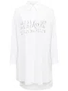 Mm6 Maison Margiela Logo Cotton Poplin Mini Dress In White