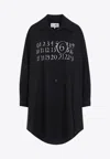 Mm6 Maison Margiela Signature Numbers Motif Shirt Dress In Black