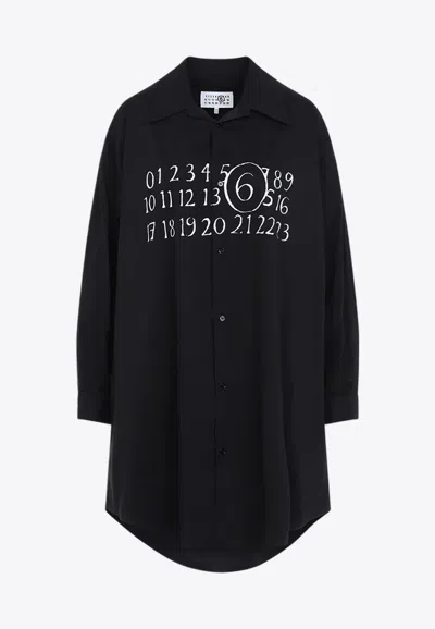 MM6 MAISON MARGIELA SIGNATURE NUMBERS PRINT SHIRT DRESS
