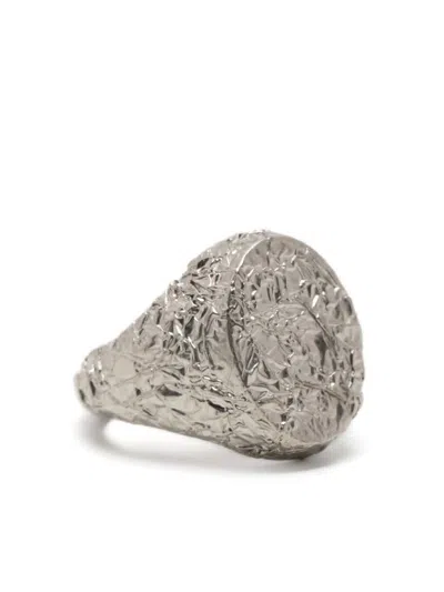 Mm6 Maison Margiela Signature Numeric Logo Ring In Silver