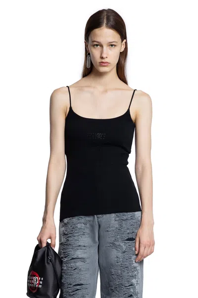 Mm6 Maison Margiela Signature Numeric Tank Top In Black