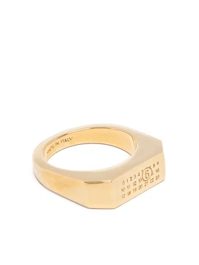 Mm6 Maison Margiela Signet Ring In Gold