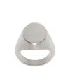 Mm6 Maison Margiela Silver Minimal Logo Oval Signet Ring In Gray