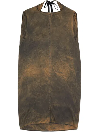 Mm6 Maison Margiela Silk Dress In Brown