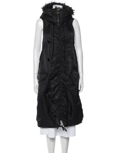 Pre-owned Mm6 Maison Margiela Silk Parka W/ Tags In Black