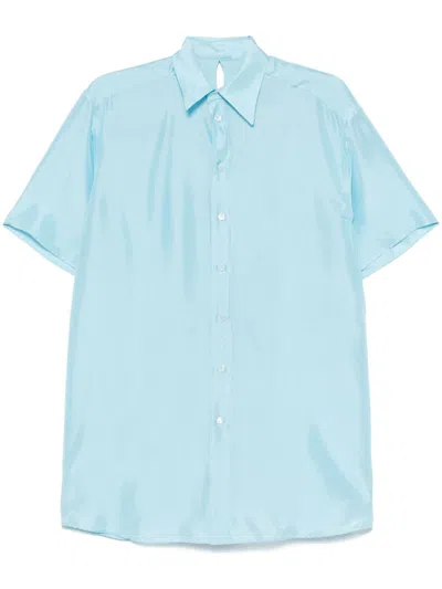 Mm6 Maison Margiela Silk Shirt In Blue
