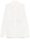 Mm6 Maison Margiela Casual Long Sleeve Pointed Collar Top In Neutrals