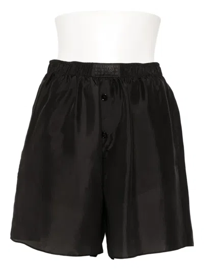 Mm6 Maison Margiela Silk Shorts In Black