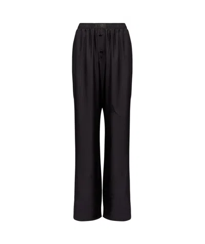 Mm6 Maison Margiela Silk Trousers In Black