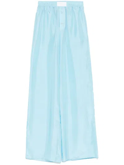 Mm6 Maison Margiela Silk Trousers In Blue