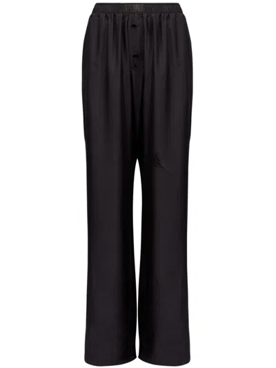Mm6 Maison Margiela Hose Aus Seide In Schwarz