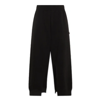 Mm6 Maison Margiela Silt Detailed Cropped Sweatpants In Black