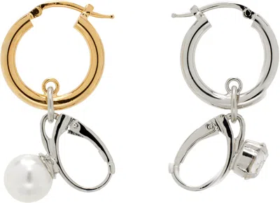 MM6 MAISON MARGIELA SILVER & GOLD FOUND OBJECT EARRINGS