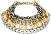 Mm6 Maison Margiela Silver & Gold Mixed Chain Bracelet In 964 Yellow Gold/pall