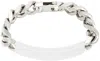 Mm6 Maison Margiela Silver & White Id Tag Bracelet In 961 Palladio Buratat