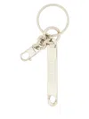 Mm6 Maison Margiela Minimalist Keyring With Logo Embellishment In White
