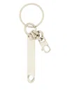 Mm6 Maison Margiela Minimalist Keyring With Logo Embellishment In White
