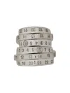 Mm6 Maison Margiela Stackable Ring Featuring Engraved Numbers In Metallic