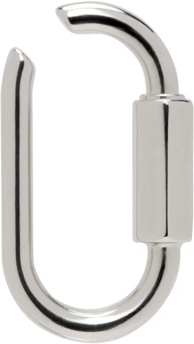 Mm6 Maison Margiela Silver Carabiner Single Ear Cuff In 951 Palladio