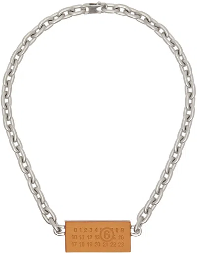 Mm6 Maison Margiela Silver Chain Necklace In 966 Palladio Buratta