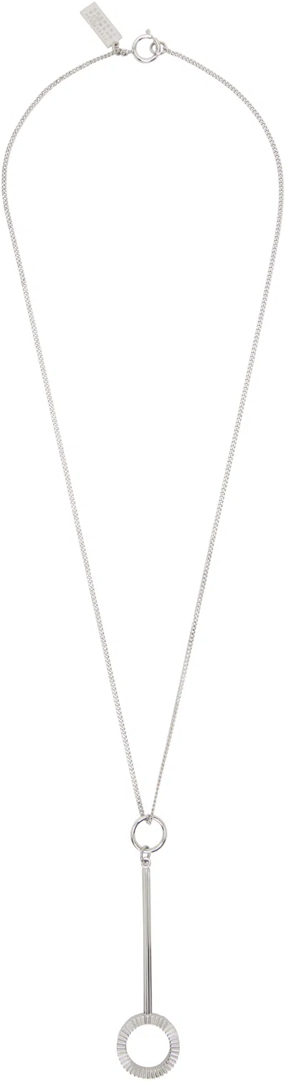 Mm6 Maison Margiela Silver Curb Chain Necklace In 951 Palladio Polishe