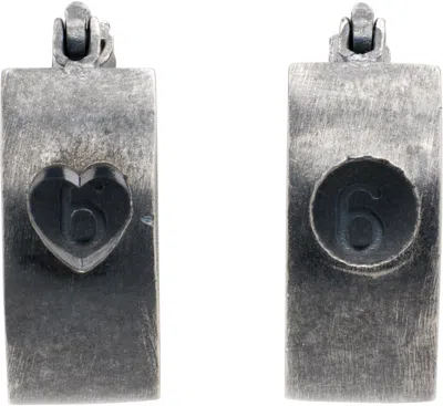 Mm6 Maison Margiela Silver Industrial Earrings In 952 Silver Vintage