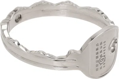 Mm6 Maison Margiela Silver Key Bracelet In 952 Palladio Buratta