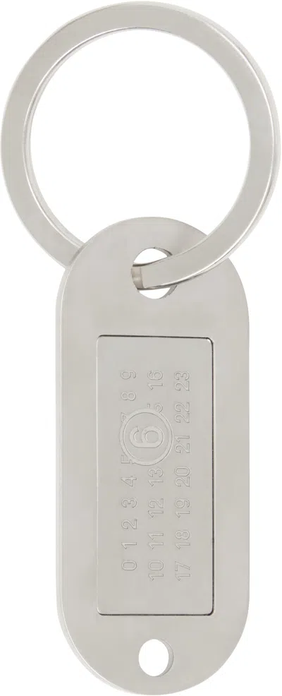 Mm6 Maison Margiela Silver Key Keychain In 952 Palladio Buratat