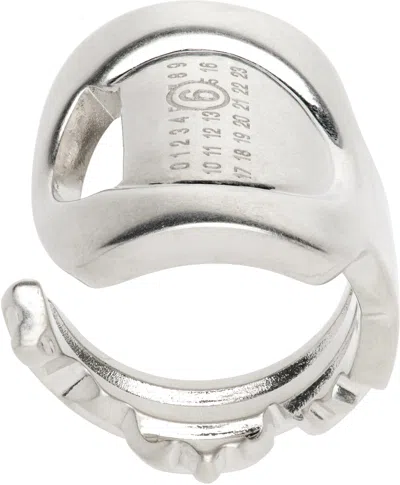 Mm6 Maison Margiela Silver Key Ring In 952 Palladio Buratta