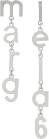 Mm6 Maison Margiela Silver Letter Logo Earrings In 955 Brushed Palladio