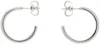 Mm6 Maison Margiela Silver Logo Earrings In 951 Polished Palladi