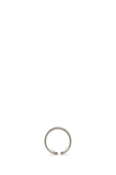 Mm6 Maison Margiela Silver Metal Ring In Brown