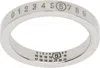 Mm6 Maison Margiela Silver Minimal Logo Ring In 951 Palladio Polishe