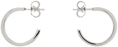 Mm6 Maison Margiela Silver New Numerical Logo Earrings In 951 Polished Palladi