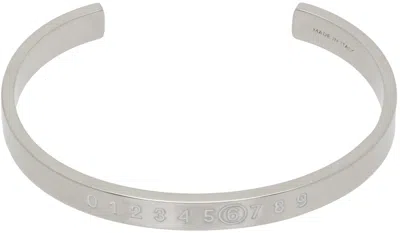 Mm6 Maison Margiela Silver Numeric Cuff Bracelet In 961 Palladio Buratta