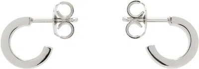 Mm6 Maison Margiela Silver Numeric Minimal Signature Hoop Earrings In 951 Polished Palladi