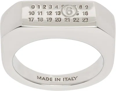 Mm6 Maison Margiela Silver Numeric Ring In 951 Palladio Polishe