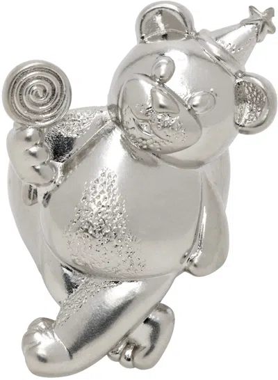 Mm6 Maison Margiela Silver Party Bear Ring In 952 Palladio Buratta